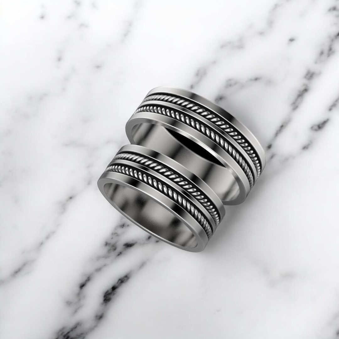 Argento Anello Fedine Intrecciate Nuziali Intrecciate Anelli