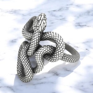 Coiled Snake Ring, Bold 925 Sterling Silver Serpent Statement Jewelry, Snake  Unique Serpent   Wild Animal  Handmade Jewelry Vintage