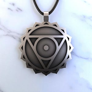 Sterling Silver Throat Chakra Pendant Necklace: Handmade Spiritual Jewelry