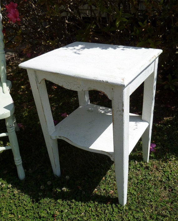 Items similar to AVAILABLE French White Accent Side Table on Etsy