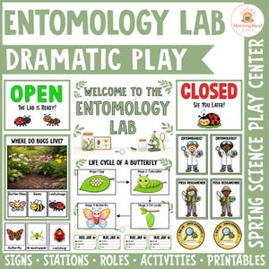 Entomology Bug Lab Dramatic Play Center | Insect & Bug Science Spring Activities