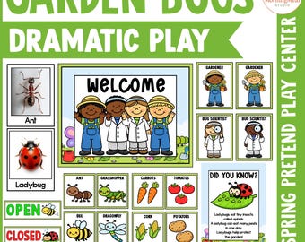Spring Insect Spel Garden Bugs Dramatic Play Center | Spring Insect Pretend Play Stations ...