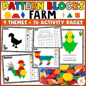 Farm Pattern Block Mats | 2D Shape Puzzles Math Centers