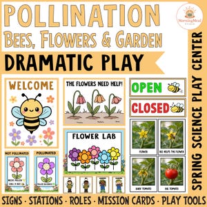 Pollination Dramatic Play Center, Bee, Flower & Garden Spring Science Activities