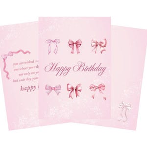 Coquette Birthday Card (Pink Bow)