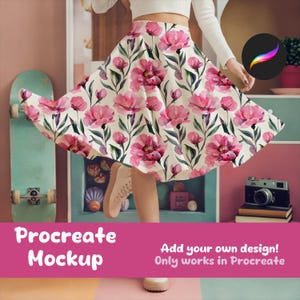 Editable Procreate Skater Skirt Mockup for Patterns and Design Showcase | Digital Download | Skater Skirt Mockup Digital Download