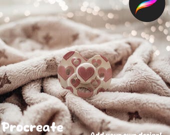 Editable Procreate Baby Pacifier Mockup for Patterns and Design Showcase | Digital Download | Baby Pacifier Mockup Digital Download