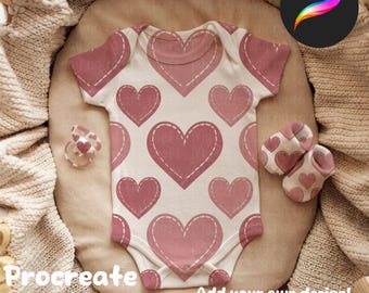 Editable Procreate Baby Outfit Trio Mockup for Patterns and Design Showcase | Digital Download | Nursery Items Mockup Digital Download