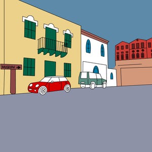 Hola Grecia, cartel dibujado a mano