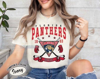 Comfort Colors® Florida Panthers Hockey T-Shirt, Game Day Panthers Shirt, Soft Vintage Hockey T-Shirt