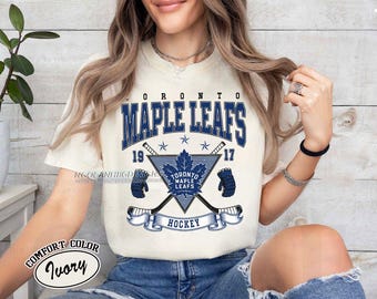 Comfort Colors® Toronto Maple Leafs Hockey T-Shirt, Game Day Maple Leafs Shirt, Soft Vintage Hockey T-Shirt