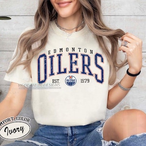 Retro Comfort Colors® Edmonton Oilers Hockey T-shirt, Unisex Tee Shirt for Sports Fans, Graphic Sports Tee, Oilers Team Shirt, Hockey Fan
