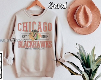 Chicago Blackhawks Sweatshirt Crewneck, Vintage Blackhawks shirt, Chicago Hockey Fan shirt, Hockey Tee, Blackhawks Sweatshirt