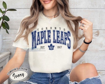 Retro Comfort Colors® Toronto Maple Leafs Hockey T-shirt, Unisex Tee Shirt for Sports Fans, Graphic Sports Tee, Leafs Team Shirt, Hockey Fan