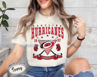 Comfort Colors® Carolina Hurricanes Hockey T-Shirt, Game Day Hurricanes Shirt, Soft Vintage Hockey T-Shirt