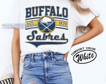 Comfort Colors® Buffalo Sabres Hockey T-shirt, Custom Vintage Graphic Tee, Buffalo Hockey Gift For Fan