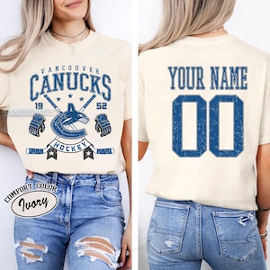 Personalized Comfort Colors® Vancouver Canucks T-shirt, Custom Name & Number Hockey Sweatshirt, Unisex Fan Gift for Sports Lovers