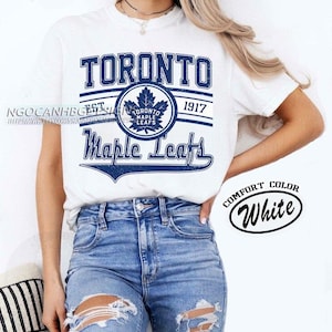 Comfort Colors® Toronto Maple Leafs Hockey T-shirt, Custom Vintage Graphic Tee, Toronto Maple Hockey Gift For Fan
