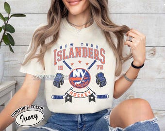 Comfort Colors® New York Islanders Hockey T-shirt, Unisex Tee Shirt for Sports Fans, Graphic Sports Tee, Islanders Team Shirt, Hockey Fan