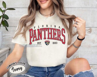 Retro Comfort Colors® Florida Panthers Hockey T-shirt, Unisex Tee Shirt for Sports Fans, Graphic Sports Tee, Panthers Team Shirt, Hockey Fan