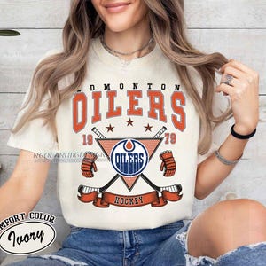Comfort Colors® Edmonton Oilers Hockey T-Shirt, Game Day Oilers Shirt, Soft Vintage Hockey T-Shirt