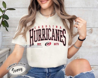 Retro Comfort Colors® Carolina Hurricanes Hockey T-shirt, Unisex Tee Shirt for Sports Fans, Graphic Sports Tee, Hurricanes Team Shirt