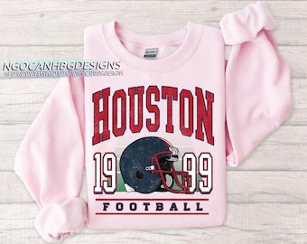 Vintage Houston Football 1999 Sweatshirt, Retro Style Game Day Crewneck, Unisex Sports Pullover, Classic Space City Fan Apparel Gift
