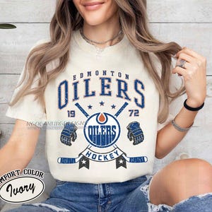 Comfort Colors® Edmonton Oilers Hockey T-shirt, Unisex Tee Shirt for Sports Fans, Graphic Sports Tee, Oilers Team Shirt, Hockey Fan