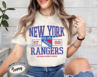 Vintage Comfort Colors® New York Rangers T-Shirt | Comfort Colors Hockey Tee | Retro Hockey Fan Shirt for Game Day