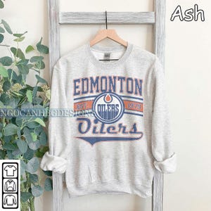 Edmonton Oilers Sweatshirt Crewneck, Vintage Oilers shirt, Edmonton Hockey Fan shirt, Hockey Tee, Oilers Sweatshirt