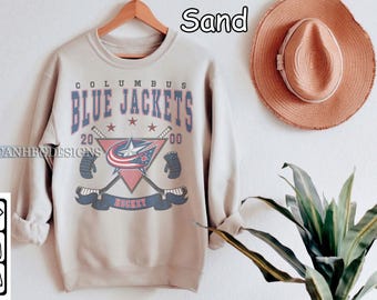 Vintage Columbus Blue Jackets Ice Hockey Crewneck Sweatshirt, Custom Hockey Sweatshirt, Gifts for Blue Jackets fans , Unisex , Tee ,Trending