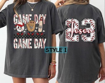 Custom Baseball Shirt, Name and Back Number Tshirt, Baseball Team Shirts, Baseball Season Shirt, Baseball Player Tee, Baseball Mom Dad Shirt