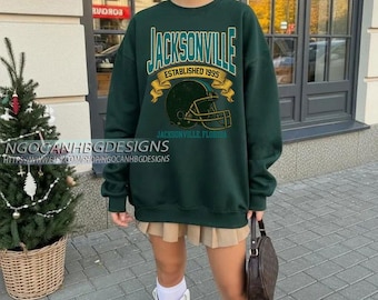 Vintage Jacksonville Football 1995 Sweatshirt, Retro Sports Helmet Crewneck, Classic Florida Pride Fan Sweater, Game Day Fan Apparel