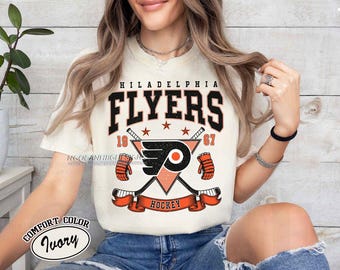 Comfort Colors® Philadelphia Flyers Hockey T-Shirt, Game Day Flyers Shirt, Soft Vintage Hockey T-Shirt