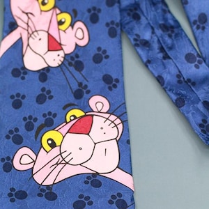 1997 Pink Panther Cartoon Necktie – 100% Silk, Made in Italy