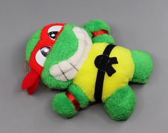 Peluche vintage de Raphael de Takara TMNT de 1992, 16 cm, colgante de las Tortugas Ninja Adolescentes Mutantes
