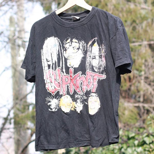 Slipknot T-shirt begin jaren 2000 – vintage band-T-shirt – authentieke slijtage