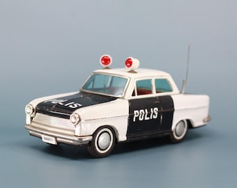 Tin Police Car by Ichiko made in Japan 1960s