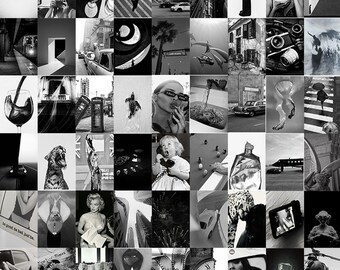 Black & White Photo Wall Collage Kit | Minimalist Room Decor (100 PCS) (Digital Download)