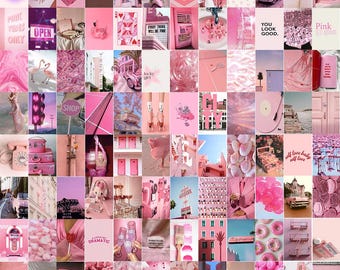 Pink Wall Collage Kit | Trendy Dorm Decor (100 PCS) (Digital Download)