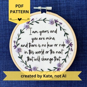 Onyx Storm Beginner Hand Embroidery Pattern: Xaden Riorson Quote, Fourth Wing, Romantasy (PDF Download)