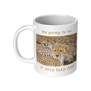 Lazy Day Cheetah Mug: Wild Animal Lover Gift