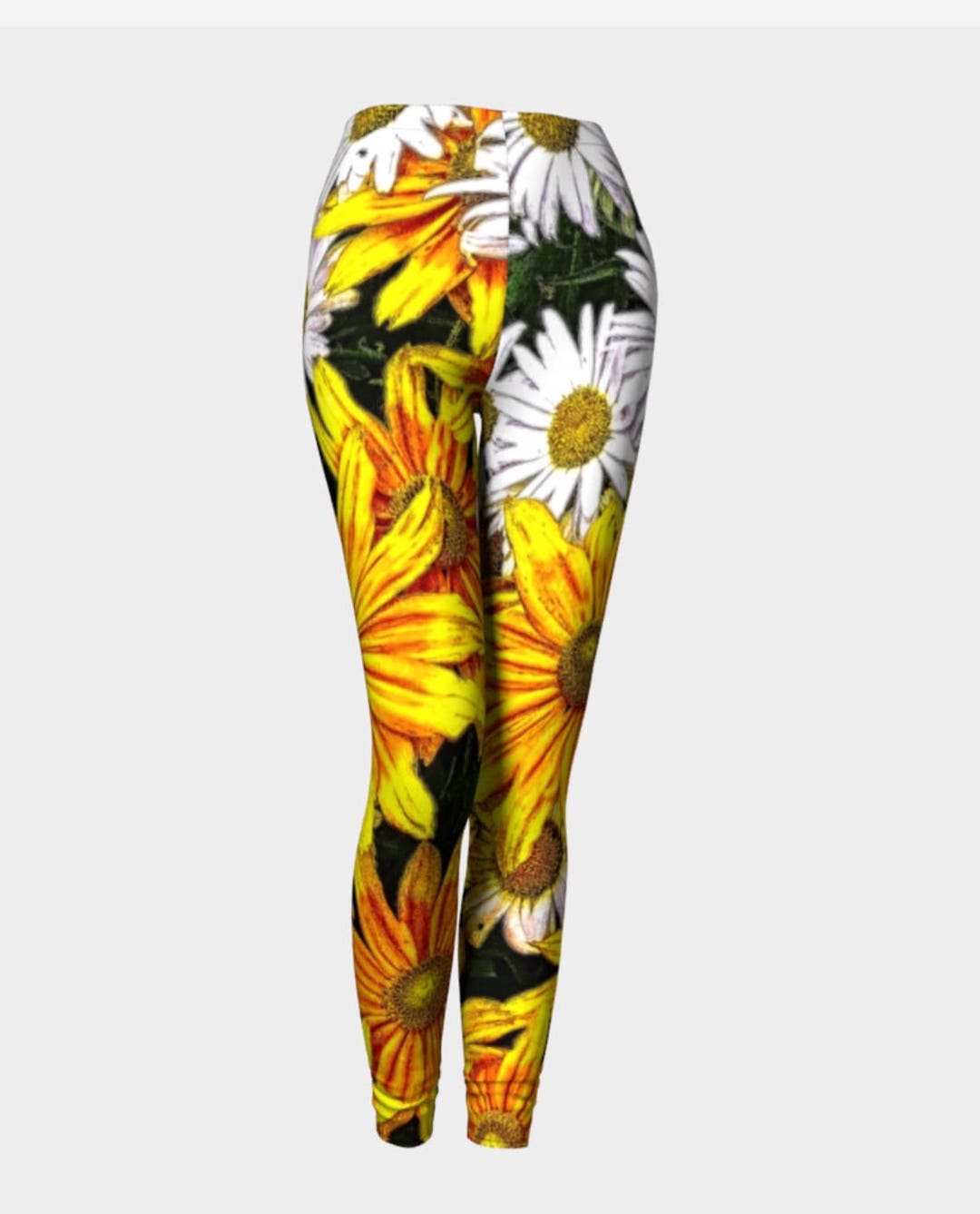 Yellow and White Daisies Leggings Etsy