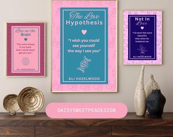Pósters con citas de libros de Ali Hazelwood: Arte digital para pared para lectores de novelas románticas (Descarga digital)