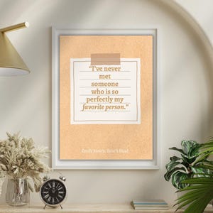 Beach Read Quote Poster | Emily Henry Book Quote | Favorite Person Print | Literary Wall Art | Romantic Bookish Decor | Digital Download