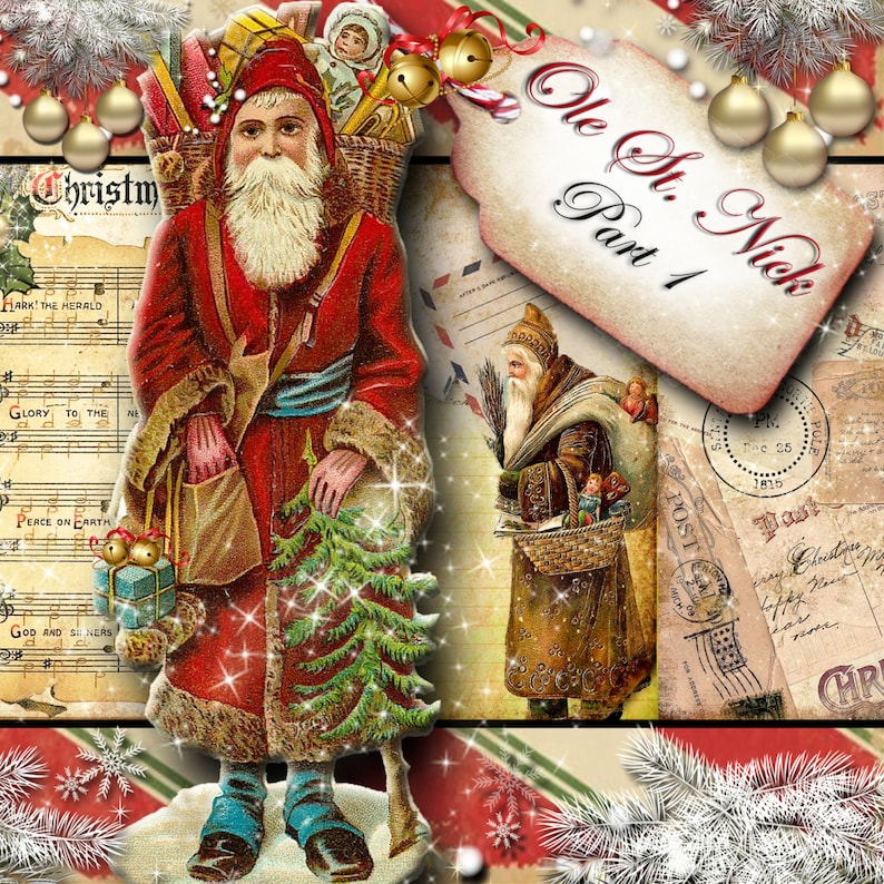 Christams Paper Digital Journal Kit 'Ole Saint Nick' -  Christmas Paper Pack 1-REVISED 