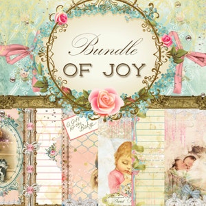 Digitales Papier - Journal Kit - "Bundle of Joy" Teil 1 - Toll für Scrapbooking, Journale, Kartenherstellung und Mixed Media Projekte