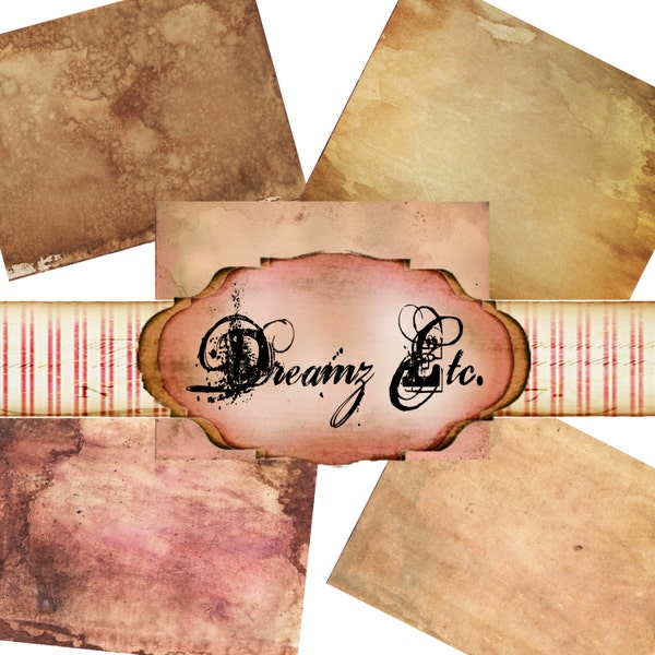 Tea Stained Papers - Digital Papers "Journal" - Paper  Pack 1,