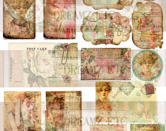 Digital Kit "Victoria Anne Ephemera" -  Great for Scrapbooking, Journals, Card Making and Mixed Media Projects