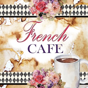 Digital Paper Journal Kit &quot;French Cafe Paper Pack 2